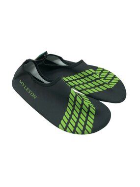 Myleyon Boys Water Shoes Slip On Fabric Geometric Black Green 36/37 US 2/3